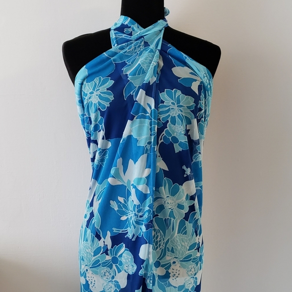 Express Other - Blue Floral Swim Coverup